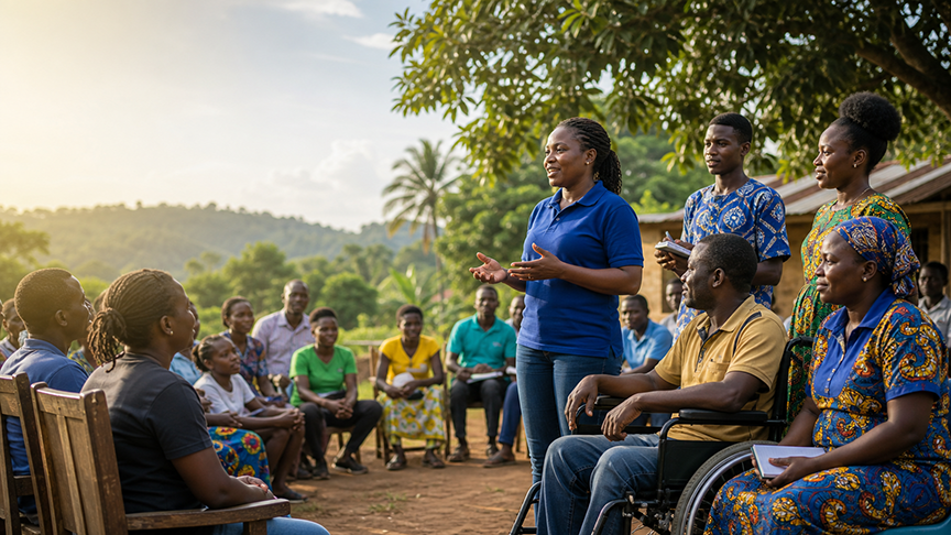 Community members gathered for inclusive education and empowerment